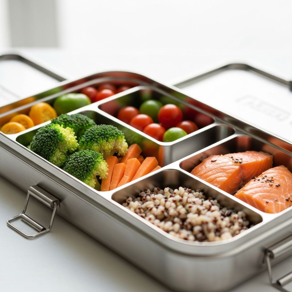 Organized healthy meal components
